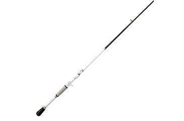 Image of Lew’s MACH 1 Casting Rod, 7ft, 2-PC IM7 Graphite Rod w/ Medium  and Moderate-Fast, Winn Dri-Tac Split-Grip, Graphite Skeletal Reel Seat, White/Black/Green, M1APC-2