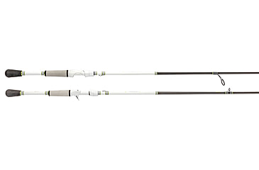 Image of Lew’s MACH 1 Casting Rod, 7ft 3in, 1-PC IM7 Graphite Rod w/ Medium-Heavy  and Moderate, Winn Dri-Tac Split-Grip, Graphite Skeletal Reel Seat, White/Black/Green, M1CBR