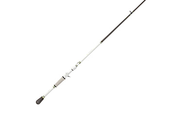 Image of Lew’s MACH 1 Casting Rod, 7ft 3in, 1-PC IM7 Graphite Rod w/ Medium-Heavy  and Moderate, Winn Dri-Tac Split-Grip, Graphite Skeletal Reel Seat, White/Black/Green, M1CBR