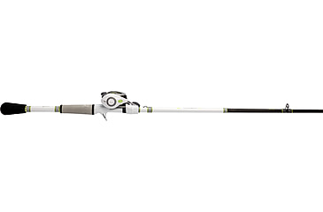 Image of Lew’s MACH 1 SS Baitcast Reel and Rod Combo, 6ft 9in, 1-PC, Med-Light, Fast IM7 Rod, 7+1 Bearings, 7.5-1 Ratio, Shallow Spool, LH Retrieve, White/Black/Gray/Green, MHSS1SHL69MLG3