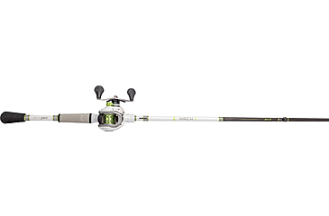 Image of Lew’s MACH 1 SS Baitcast Reel and Rod Combo, 6ft 9in, 1-PC, Med-Light, Fast IM7 Rod, 7+1 Bearings, 7.5-1 Ratio, Shallow Spool, LH Retrieve, White/Black/Gray/Green, MHSS1SHL69MLG3