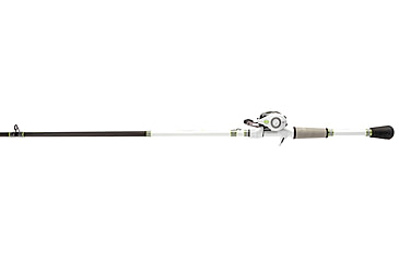 Image of Lew’s MACH 1 SS Baitcast Reel and Rod Combo, 6ft 9in, 1-PC, Med-Light, Fast IM7 Rod, 7+1 Bearings, 7.5-1 Ratio, Shallow Spool, RH Retrieve, White/Black/Gray/Green, MHSS1SH69MLG3