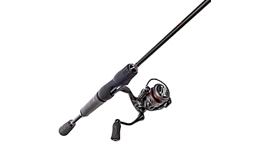 Image of Lew’s Speed Spin CRX Spinning Reel and Rod Combo, 6ft 6in 1-PC Rod, Medium, Fast, SZ 200 Reel, 9+1 Bearings, 6.2-1 Ratio, Speed Gears, Gray/Black/Red, SSC2066MS