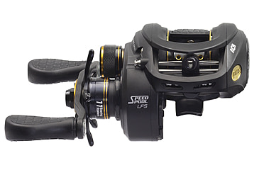 Image of Lew's American Hero Casting Rod, 6ft 10in 1-PC, Medium-Heavy, Fast, IM6 Graphite Rod, Stainless Steel Guides and Inserts, EVA Split-Grip, No Foul Hook Keeper, Black/Blue, AH610MHCG3