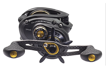 Image of Lew's American Hero Casting Rod, 6ft 10in 1-PC, Medium-Heavy, Fast, IM6 Graphite Rod, Stainless Steel Guides and Inserts, EVA Split-Grip, No Foul Hook Keeper, Black/Blue, AH610MHCG3