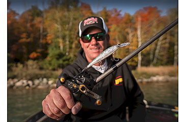 Image of Lew's American Hero Casting Rod, 6ft 10in 1-PC, Medium-Heavy, Fast, IM6 Graphite Rod, Stainless Steel Guides and Inserts, EVA Split-Grip, No Foul Hook Keeper, Black/Blue, AH610MHCG3