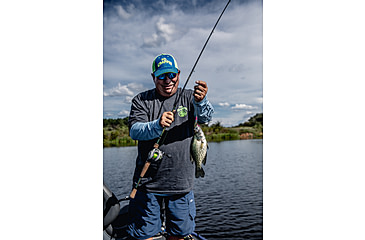 Image of Lew's Wally Marshall Classic Signature Casting Rod, 7ft 1-PC IM8 Graphite Rod, Medium-Light, Moderate, Stainless Steel Guides, Cork Split-Grip, Black/Green, WMCS70MLC