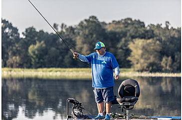 Image of Lew's Wally Marshall Classic Signature Casting Rod, 7ft 1-PC IM8 Graphite Rod, Medium-Light, Moderate, Stainless Steel Guides, Cork Split-Grip, Black/Green, WMCS70MLC