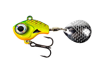 Image of Lunkerhunt Big Eye Tail Spin Jig, Fire Tiger Glow, 1.2in &amp; 3/8 oz, BEJ203