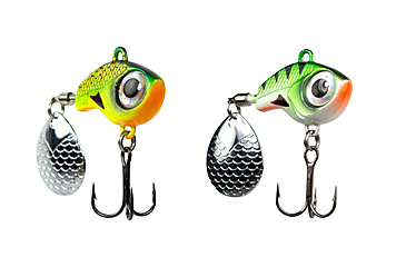 Image of Lunkerhunt Big Eye Tail Spin Jig, Fire Tiger Glow, 1in &amp; 1/4 oz, BEJ103
