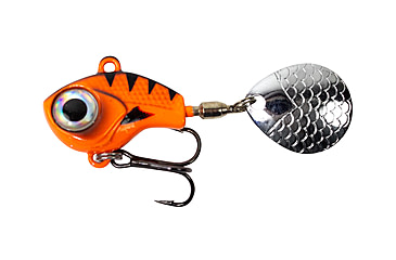 Image of Lunkerhunt Big Eye Tail Spin Jig, Fluorescent Orange Glow, 1.3in &amp; 1/2 oz, BEJ306