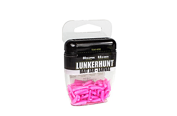 Image of Lunkerhunt Larvae Bait Jar Soft Bait, 1, 1.5in, Pink, HLJ03