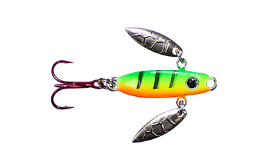 Image of Lunkerhunt Lead Icy Glide Bait, Fire Tiger Glow, 1.13in &amp; 1/8 oz, IG03