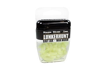 Image of Lunkerhunt Wax Worm-Bait Jar Worm, 40, 0.75in, Glow, HWJ01