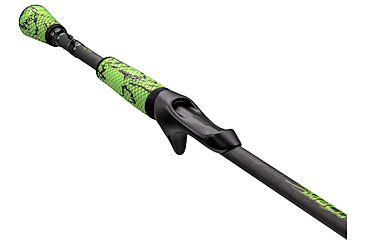 Image of Lew’s MACH 2 Casting Rod, 6ft 8in 1-PC IM8 Graphite Rod, Medium  w/ Moderate-Fast, Stainless Steel Guides, Split-Grip Handle, Winn Dri-Tac Ultra Grips, Green/Black, M2TWJBRG2