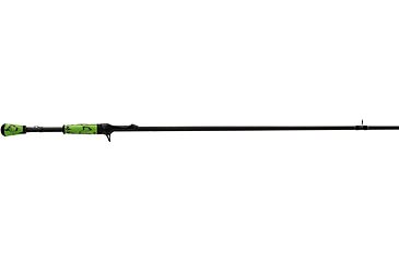 Image of Lew’s MACH 2 Casting Rod, 6ft 8in 1-PC IM8 Graphite Rod, Medium  w/ Moderate-Fast, Stainless Steel Guides, Split-Grip Handle, Winn Dri-Tac Ultra Grips, Green/Black, M2TWJBRG2