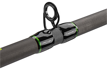 Image of Lew’s MACH 2 Spinning Rod, 6ft 6in 2-PC IM8 Graphite Rod, Medium  w/ Fast, Stainless Steel Guides, Split-Grip Handle, Winn Dri-Tac Ultra Grips, Green/Black, M266MSG2-2