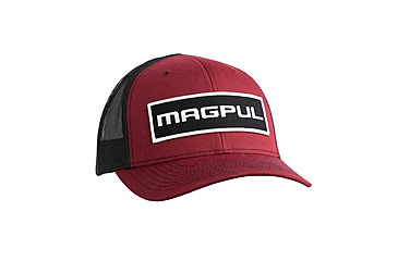 Image of Magpul Industries Wordmark Patch Trucker Hat, Red/Black, OSFA, MAG1104-604