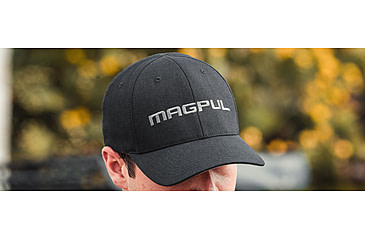 Image of Magpul Industries Wordmark Stretch Fit Hat, Black, S/M, MAG1103-001-S/M