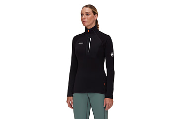 Image of Mammut Aenergy Light ML Half Zip Pull Jacket - Womens, Black, L, 1014-05531-0001-115