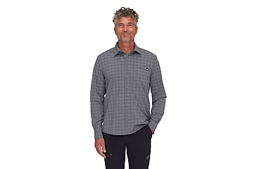Image of Mammut Lenni Longsleeve Shirt - Mens, Steel-Black, M, 1015-01461-00722-114