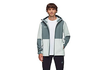 Image of Mammut Linard Guide HS Hooded Jacket - Mens, Silver Sage-Strata, S, 1010-30950-1303-113
