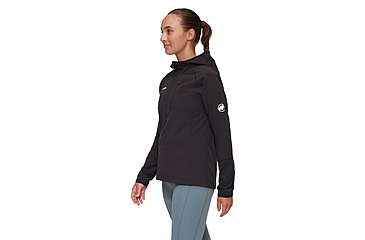 Image of Mammut Madris Light ML Half Zip Hoody - Womens, Black, XS, 1014-06060-0001-112