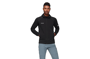 Image of Mammut Massone ML Hooded Jacket - Mens, Black, S, 1014-06190-0001-113