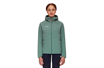 Image of Mammut Ultimate Comfort SO Hooded Jacket - Womens, Dark Jade, Medium, 1011-01960-40236-114