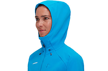 Image of Mammut Ultimate Comfort SO Hooded Jacket - Womens, Glacier Blue, XS, 1011-01960-50589-112