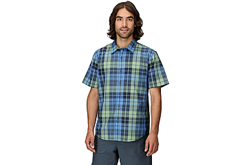 Image of Marmot AirExchange SolarShield Novelty SS Shirt - Mens, Arctic Navy Wayland Plaid, S, M16075-24291S