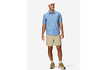 Image of Marmot AirExchange SolarShield Novelty SS Shirt - Mens, Rain Cloud Tomales Stripe, L, M16075-24297L