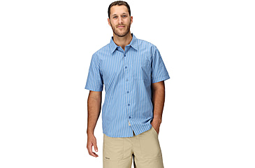 Image of Marmot AirExchange SolarShield Novelty SS Shirt - Mens, Rain Cloud Tomales Stripe, L, M16075-24297L