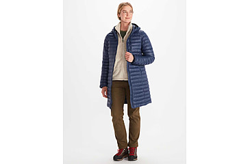 Image of Marmot Echo Featherless Long Jacket - Womens, Arctic Navy Shiny, Large, M15871-20952-L