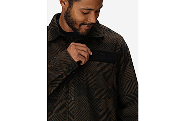 Image of Marmot Felton Fleece Long Sleeve Shirt - Mens, Black Patchwork, Medium, 195115350567