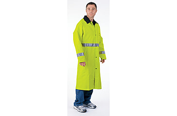 Image of MCR Safety Luminator Premium Waterproof Raincoat, .54mm Nylon/PVC - PVC/Nylon, Reversible Coat to Black, Lime/Black, XL, 7368CRXL