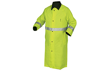 Image of MCR Safety Luminator Premium Waterproof Raincoat, .54mm Nylon/PVC - PVC/Nylon, Reversible Coat to Black, Lime/Black, XL, 7368CRXL