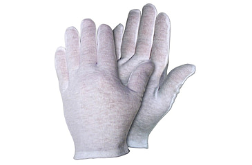 Image of MCR Safety Medium Weight 100% Cotton Lisle Inspectors Gloves, Large, White, Straight Thumb, Ambidextrous, 8620C