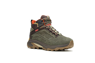 Image of Merrell Moab Speed 2 Leather Mid WP Hiking Shoes - Mens, Olive, 10.5 US, J037781-10.5