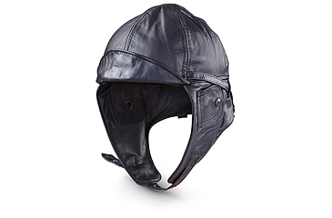 Image of MIL-TEC Leather Aviation Helmet, Black, 2XL, 12425002-906