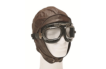 Image of MIL-TEC Leather Aviation Helmet, Brown, Medium, 12425009-903