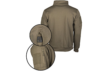 Image of MIL-TEC Tactical 1/4 Zip Sweatshirt - Men's, Ranger Green, Small, 11472512-902