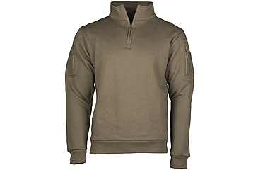 Image of MIL-TEC Tactical 1/4 Zip Sweatshirt - Men's, Ranger Green, Extra Large, 11472512-905