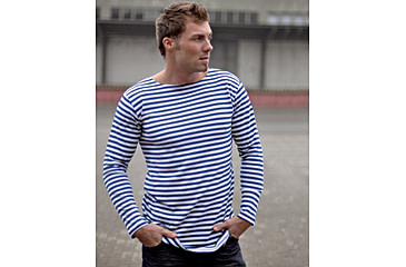Image of MIL-TEC Striped Summer Sweater - Men's, Blue/White, Small, 10813000-902
