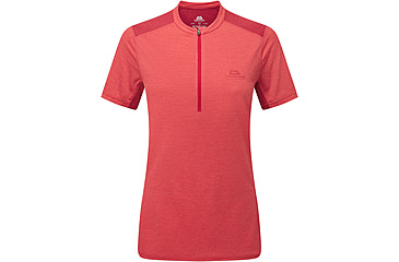Image of Mountain Equipment Nava Short Sleeve Zip T - Womens, Hibiscus/Capsicum, 14, ME-006653HC-14