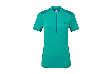 Image of Mountain Equipment Nava Short Sleeve Zip T - Womens, Jade/Spruce, 8, 01825 Jade/Spruce8