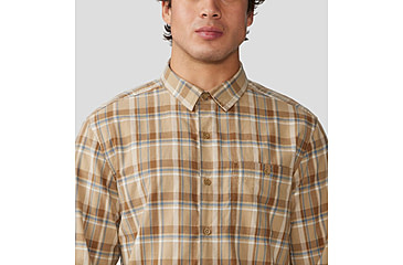 Image of Mountain Hardwear Big Cottonwood Short Sleeve Shirt - Mens, Moab Tan Canopy Plaid, Extra Large, 1829001214-XL