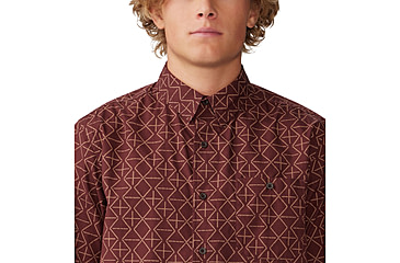 Image of Mountain Hardwear Big Cottonwood Short Sleeve Shirt - Mens, Washed Raisin Dot Geo Print, 2XL, 1829001630-XXL