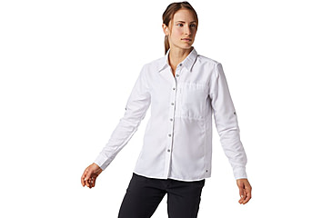 Image of Mountain Hardwear Canyon Long Sleeve Shirt - Womens-White-X-Large