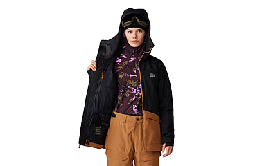 Image of Mountain Hardwear Cloud Bank Gore-Tex Jacket - Womens, Black, Copper Clay, Large, 2092451010-L